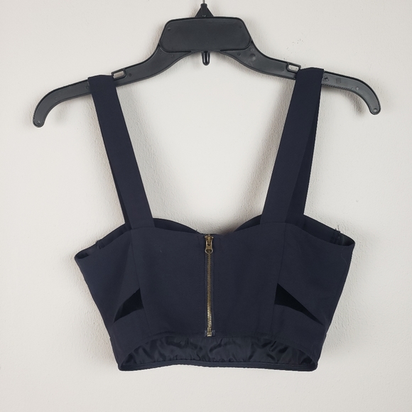 Navy Blue Crop Top - Picture 3 of 4